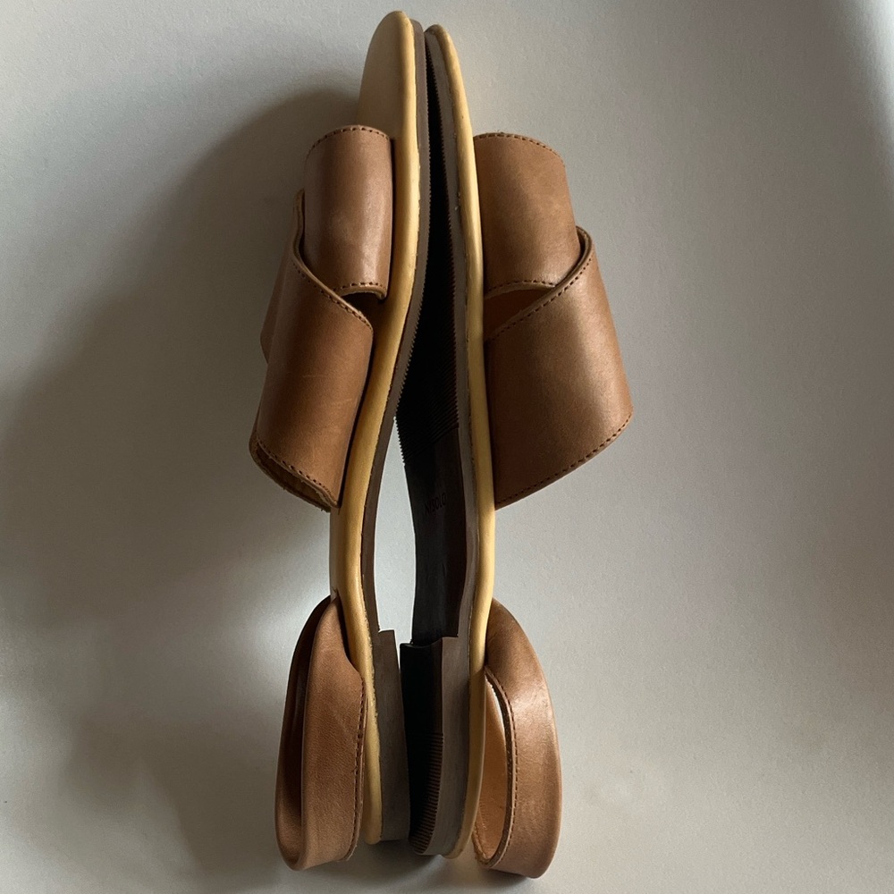 Nisolo Leather Crossband Slingback Sandals Women’s Size 10 Tan Brown Made Peru - Picture 6 of 9